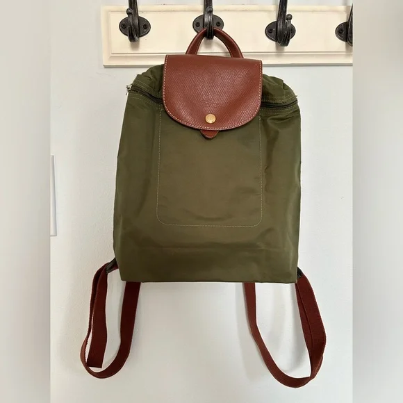 Longchamp Olive and Brown Backpack - Picture 2 of 11